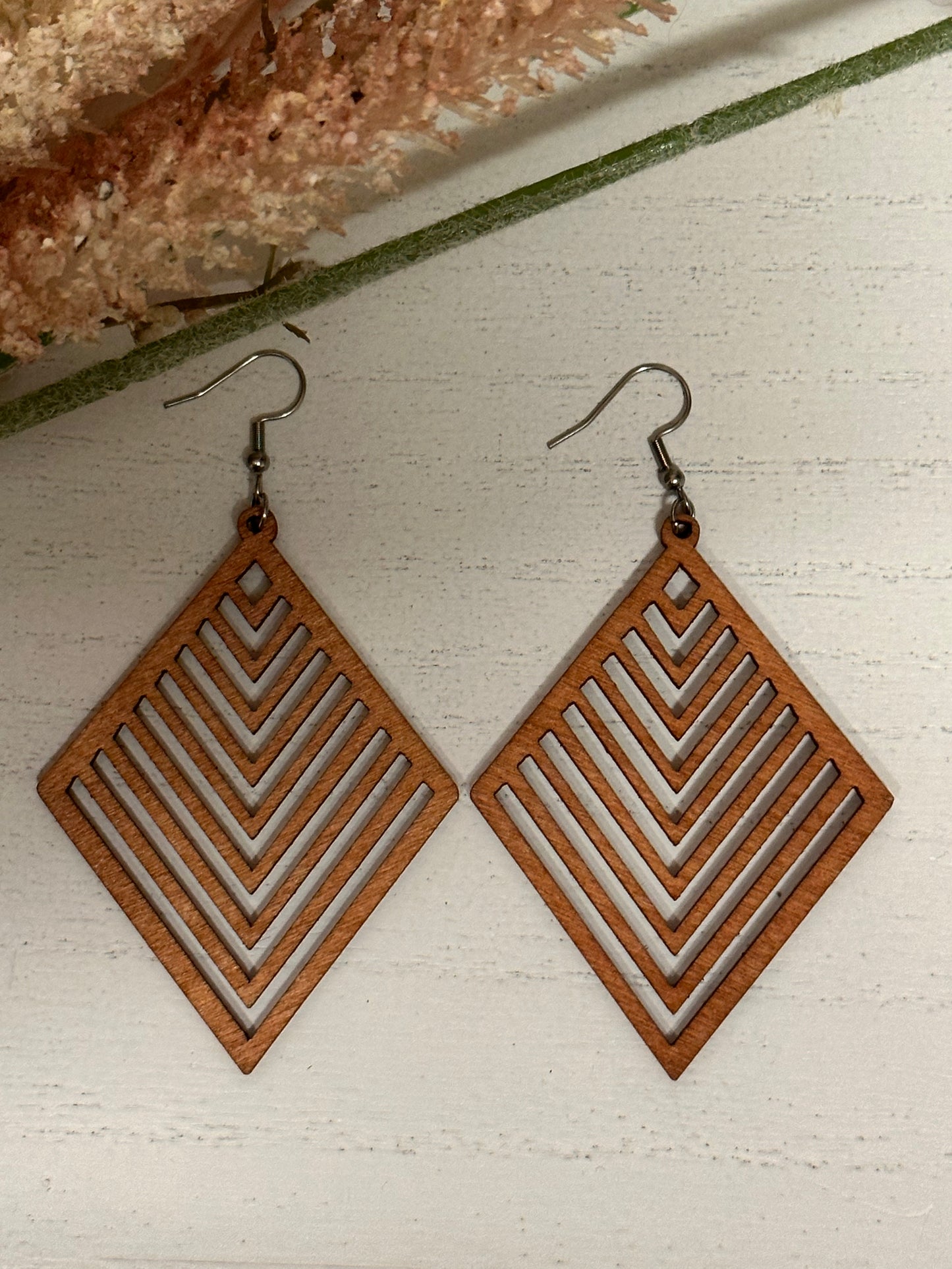 Wooden Dangle Earrings Style 1