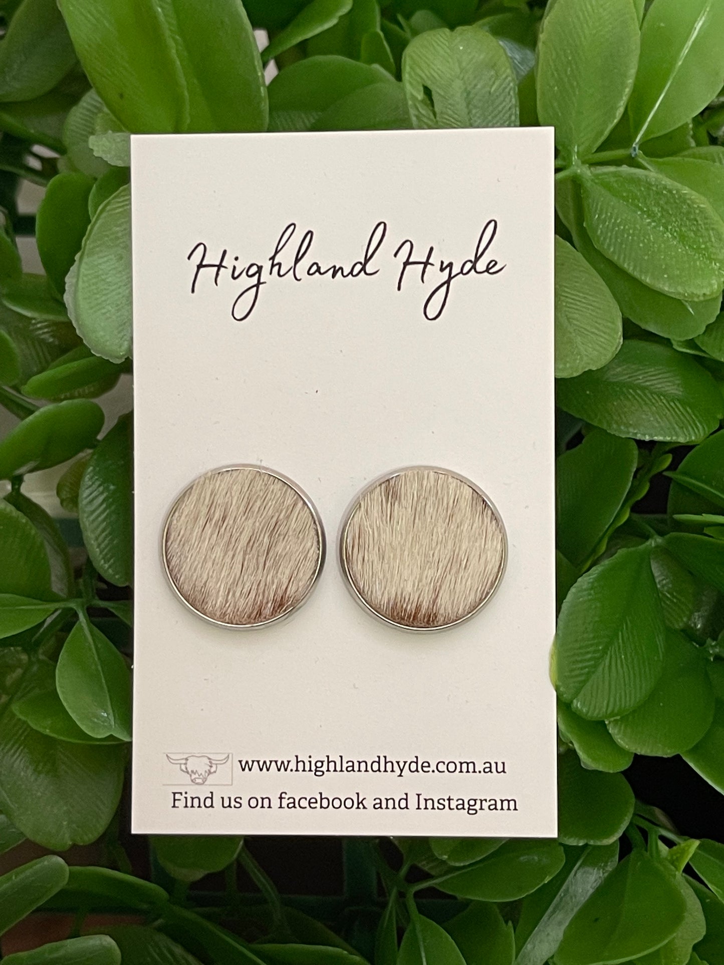 Cowhide 20mm Earrings #23