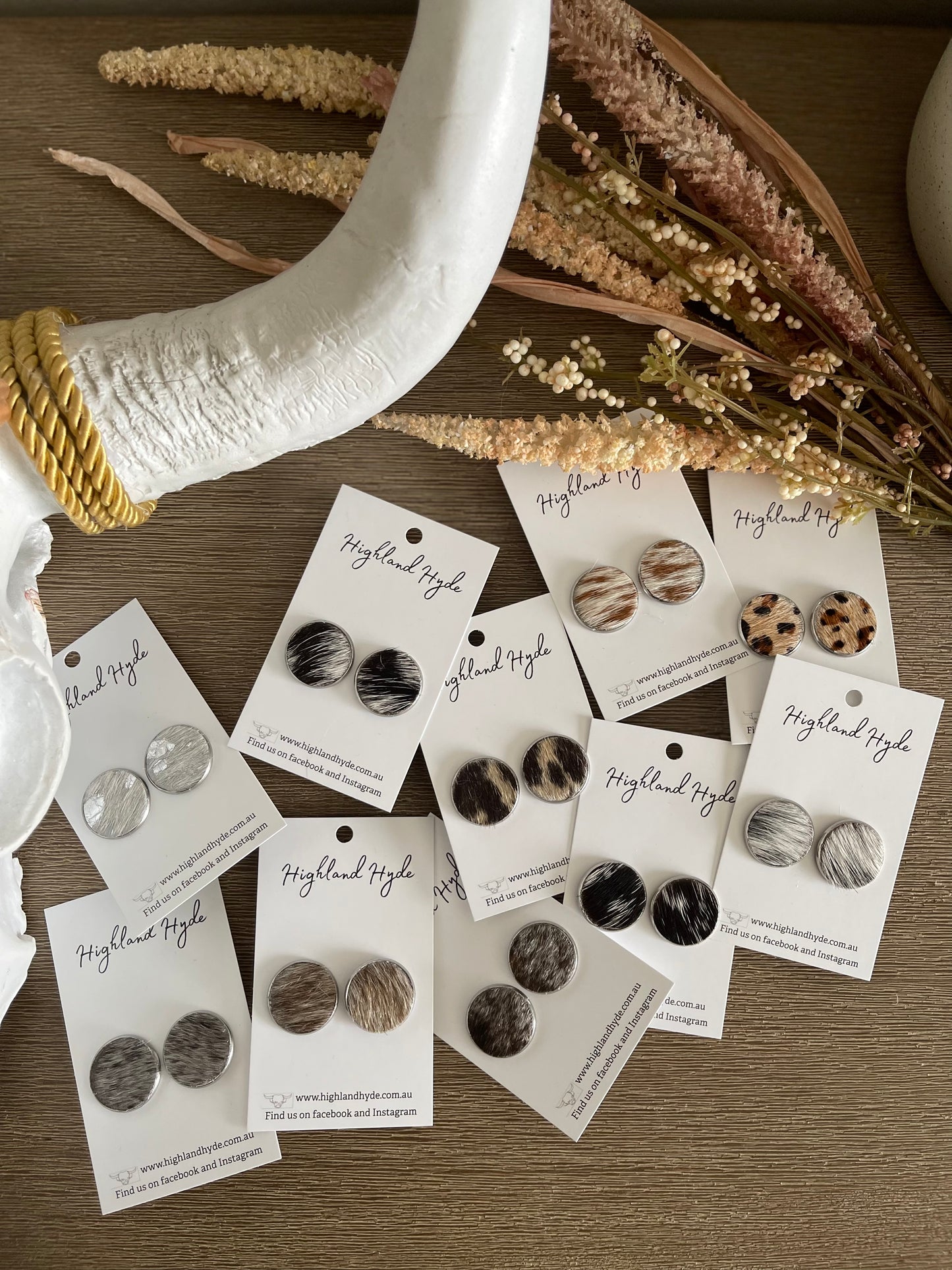 Cowhide 20mm Earrings #23