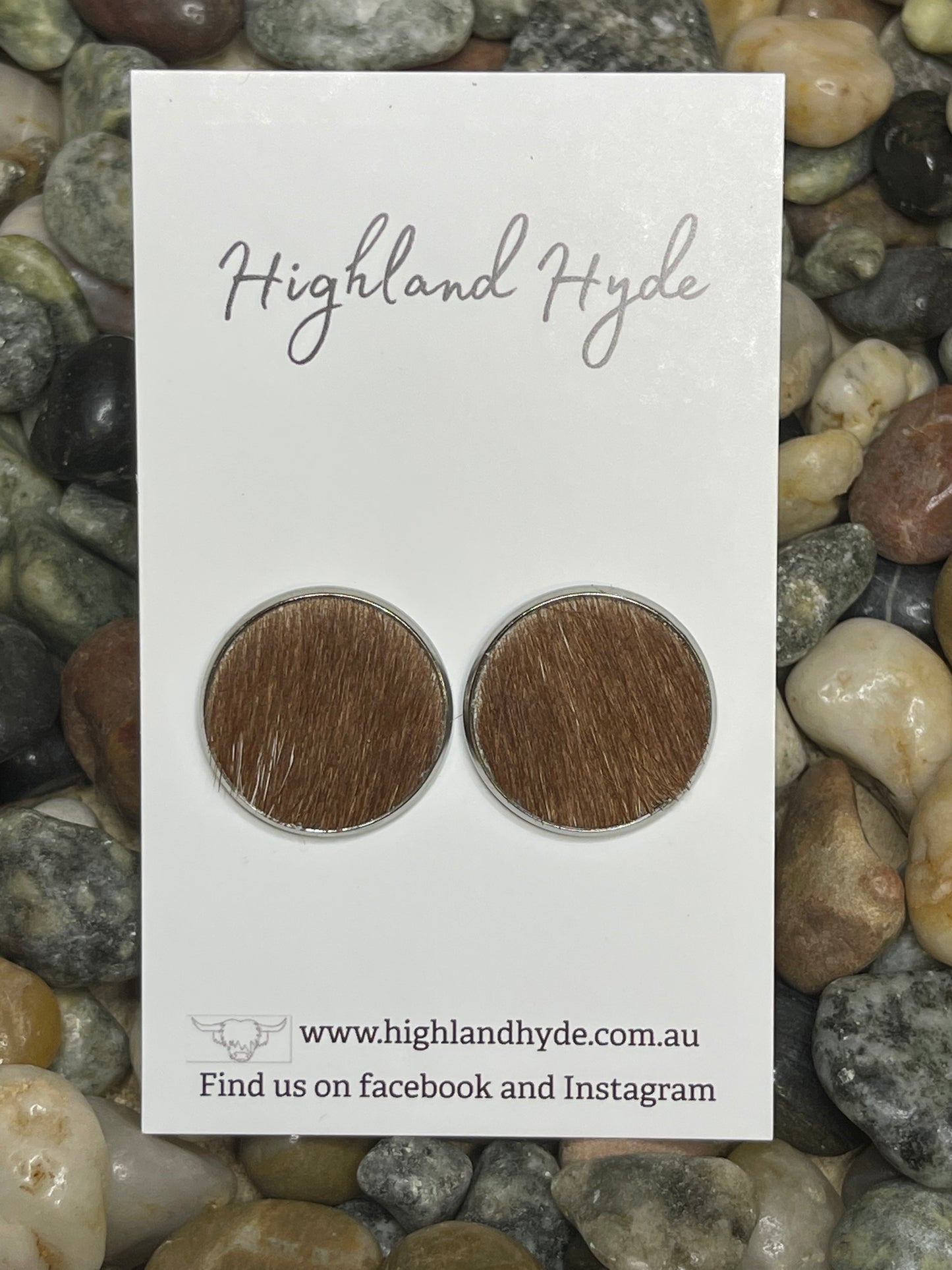 Cowhide 20mm Earrings #46