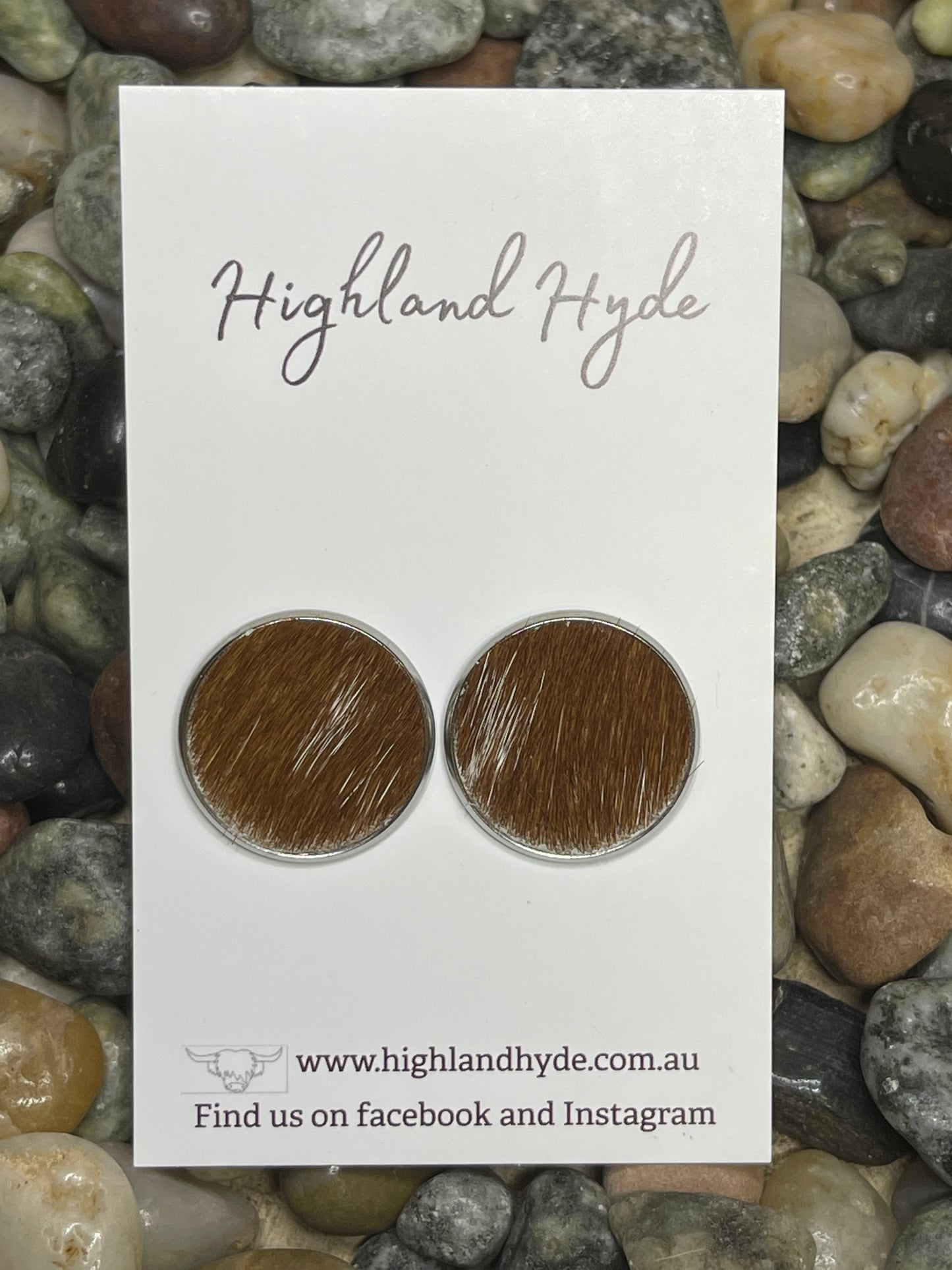 Cowhide 20mm Earrings #38