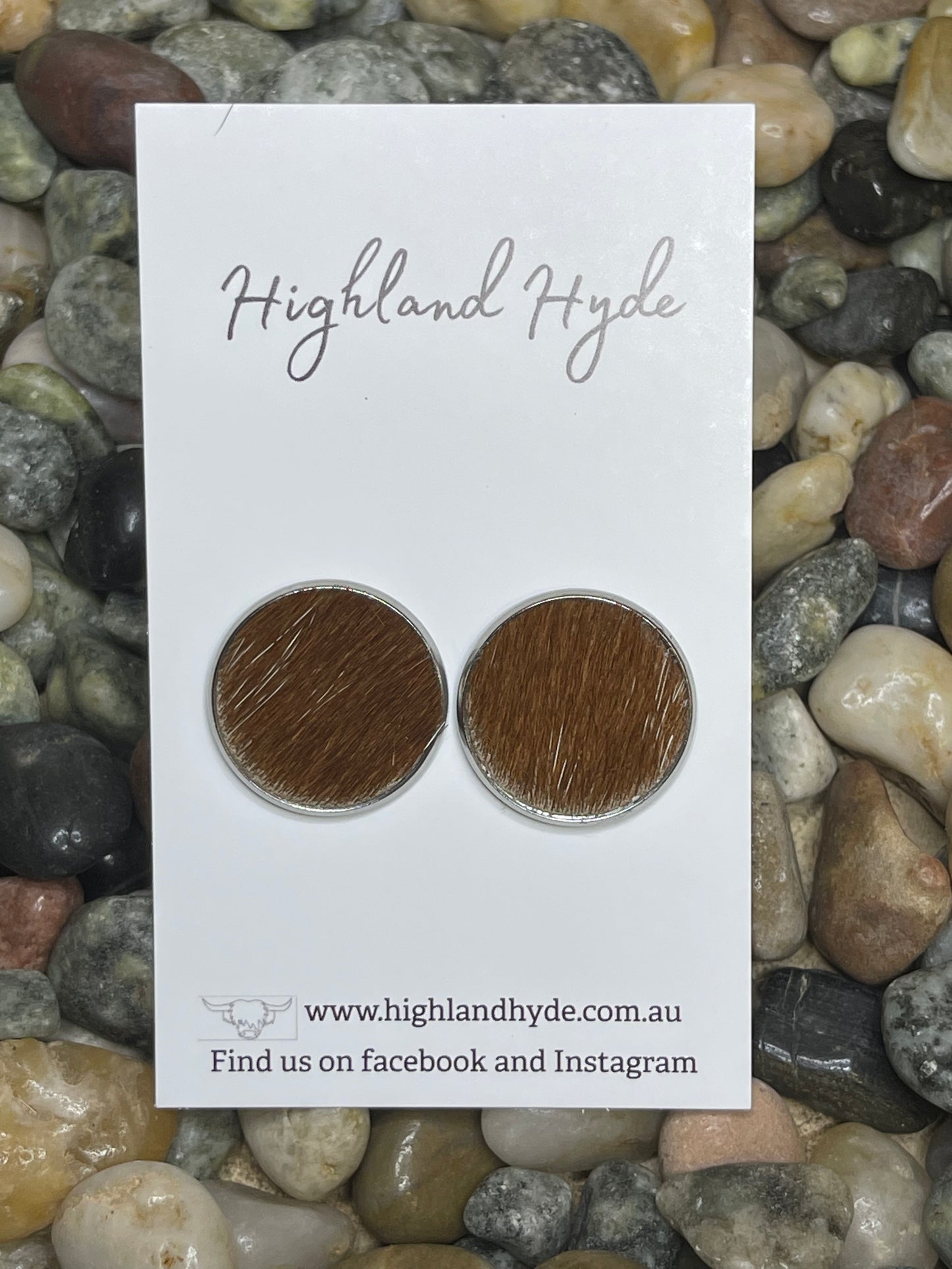 Cowhide 20mm Earrings #44