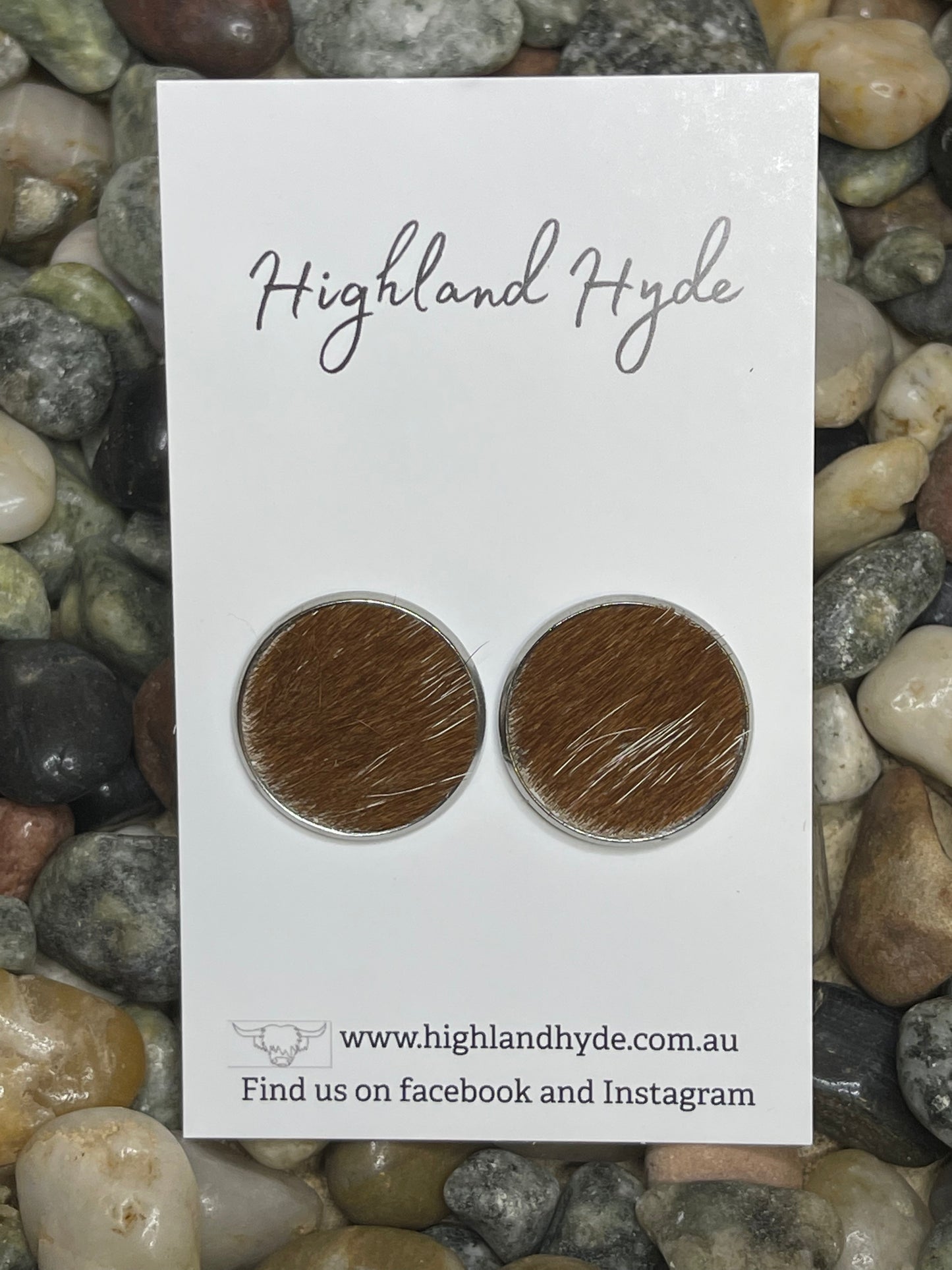 Cowhide 20mm Earrings #45