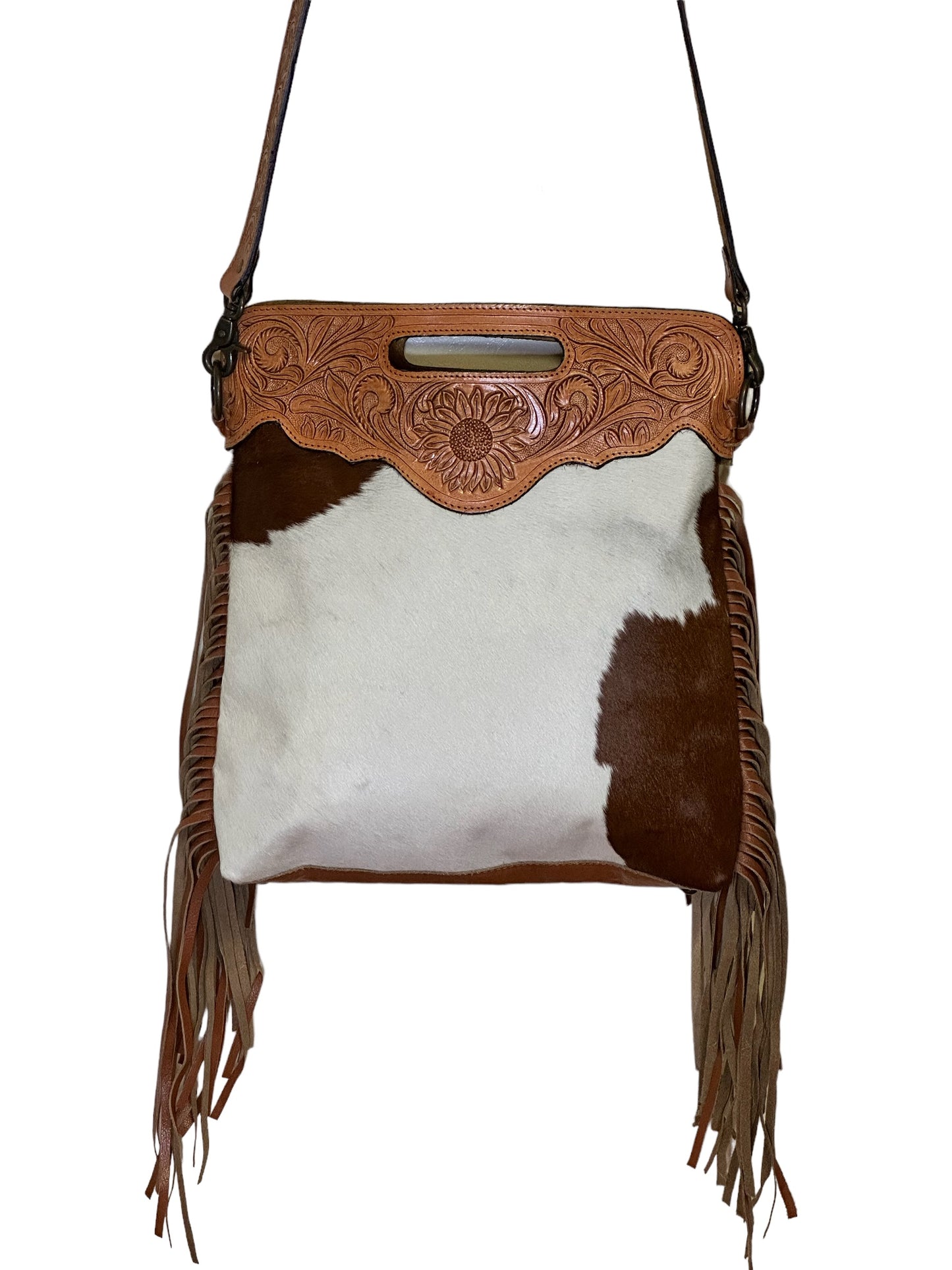 ADELE- Tooled Cross Body Tassel Bag #100